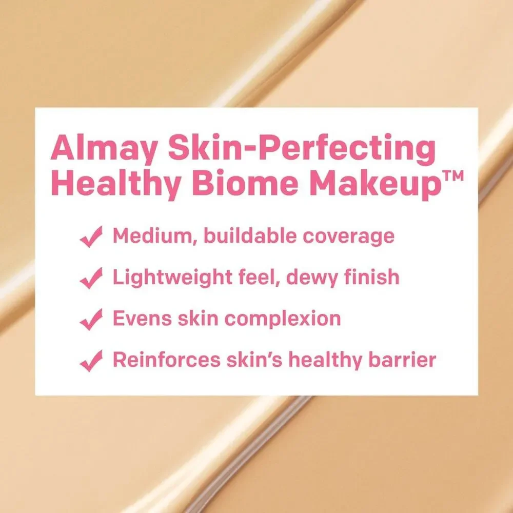Almay Skin Perfecting Healthy Biome Foundation Makeup with Prebiotic Complex SPF